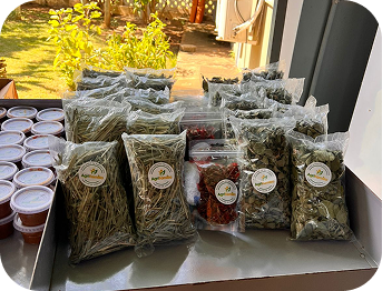 Produtos naturais empacotados
